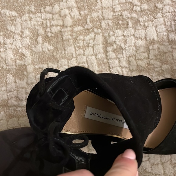 Diane Von Furstenberg Black Suede Pumps - Picture 2 of 5